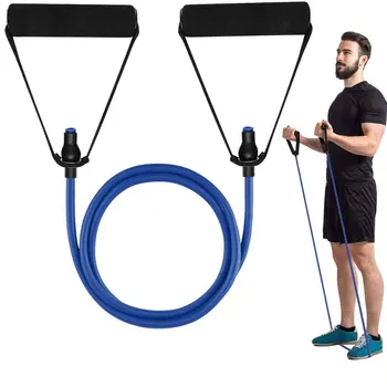 120-сантиметровые эспандеры для фитнеса с ручками, упражнения со скакалкой для йоги, домашний эспандер, оборудование для фитнеса, эластичные ленты Изображение
