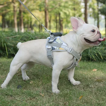 Специальная светоотражающая шлейка для собак, защищающая от побега, не тянущаяся за жилет для домашних животных, тактическая шлейка для собак, изготовленная на заказ нашивка для шлейки для домашних собак Изображение