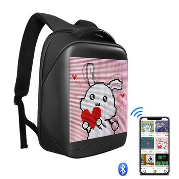 Светодиодный рекламный дисплей Рюкзак для прогулок на свежем воздухе Школьная сумка Полноцветный экран смартфона Программируемый светодиодный рюкзак Портативная сумка Изображение