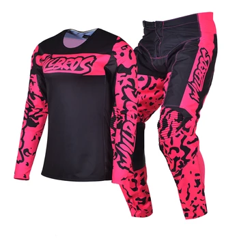 MX Combo Gear Set Трикотажные брюки для мотокросса, Эндуро-экипировка, Внедорожный костюм Willbros Moto ATV UTV, Розовые комплекты для женщин, Леди Изображение