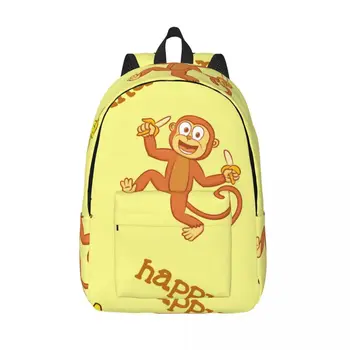 Рюкзак с рисунком обезьяны, мужской рюкзак для школьников, Женский рюкзак для ноутбука большой емкости Изображение