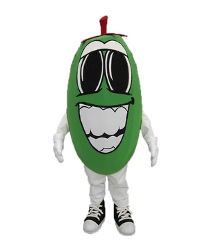 Костюм талисмана Green Pepper, изготовленный на заказ, маскарадный костюм, наборы для косплея, маскотт, маскарадный костюм мультяшного персонажа N31841 Изображение