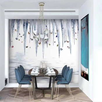 На заказ любого размера Современная художественная концепция 3D фресок с бабочками Papel De Parede Обои для домашнего декора для стен спальни Изображение