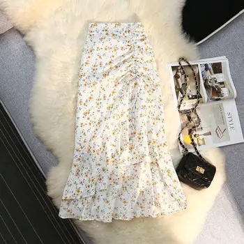 Модная цветочная нерегулярная юбка 
