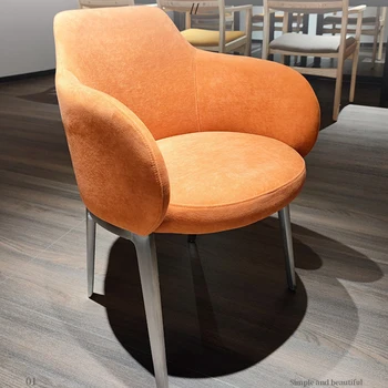 Мягкие Современные Офисные Обеденные стулья Nordic Luxury Kitchen Обеденные стулья для гостиной Sandalye Итальянская мебель YX50DC Изображение