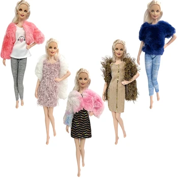 NK 5 Комплектов Продаваемой одежды принцессы Благородных нарядов Модной юбки повседневного платья для куклы Барби Аксессуары Лучшая игрушка в подарок для девочки Изображение