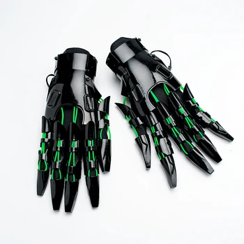 Панк-светящиеся кибер-браслеты; Перчатки; Рожки для наушников; Косплей-ПАНК-маски Для технологической готической беспроводной Bluetooth-гарнитуры. Изображение