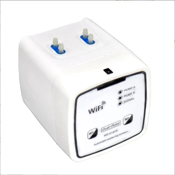 Wi-Fi Контроллер с двумя насосами, автоматический комплект для капельного орошения водой, система полива с управлением через мобильное приложение-Двойной насос, 15 горшков Изображение