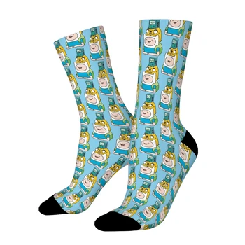 Носки Finn Jake BMO для мужчин, спортивные носки до середины икры с 3D принтом для мальчиков и девочек Изображение