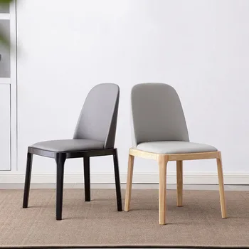Современные обеденные стулья из дерева в скандинавском стиле, Ресторанный стул в деревенском стиле, обеденный шезлонг для столовой, мебель для дома Изображение