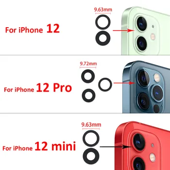 Объектив камеры заднего вида для Iphone 12 Pro Max/12 Mini Стекло задней камеры с клеевой наклейкой Запасные части Изображение