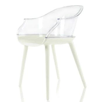 Скандинавский Прозрачный ОБЕДЕННЫЙ стул для столовой, Современный стул для гостиной, Креативный Кофейный дизайнер, Минималистичная мебель для балкона SY50GM Изображение