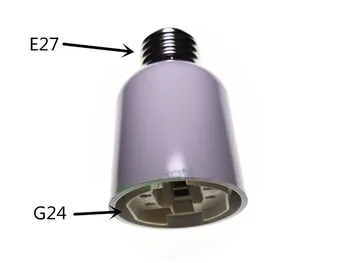 Преобразователь держателя лампы E27-G24 Преобразование E27 в адаптер лампы G24 преобразование E40 в держатель E27 замена на основание E40 замена на ОСНОВАНИЕ ЛАМПЫ E27 Изображение