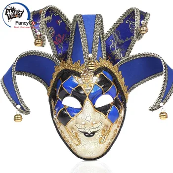 Маскарад на Хэллоуин, новый стиль, цветной рисунок, мужская роль в Венеции, Джокер, реквизит, подарки, маска, костюм для косплея Изображение
