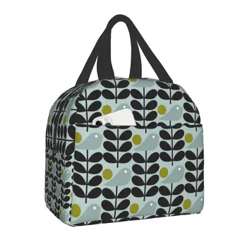Женские сумки для ланча с изоляцией Orla Kiely Birds, скандинавские цветы, переносной холодильник, термос для ланча для работы, учебы и путешествий Изображение