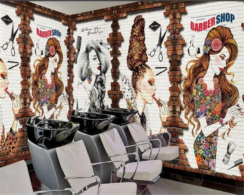 beibehang papel de parede Тренд ретро европейский стиль красота парикмахерские инструменты обои фон стены hudas beauty Изображение
