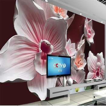 wellyu 3D цветок рельефный фон стены современный минималистский стиль пользовательские настенные росписи обои Papel de parede Изображение
