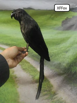 креативная модель попугая в реальной жизни из пены и перьев черный попугай птица украшение сада подарок около 40 см d0261 Изображение