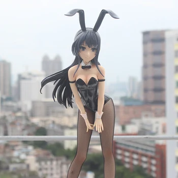 39 см Аниме Сакурадзима Май Сексуальная Освобождающая Девочка-Кролик 1/4 Коллекционная модель из ПВХ Рисунок Изображение