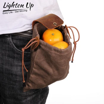 Облегченная кожаная холщовая сумка для кустарного промысла, холщовая сумка для пеших прогулок, сбора кемпинга, Ремней для хранения на открытом воздухе, сумок Изображение