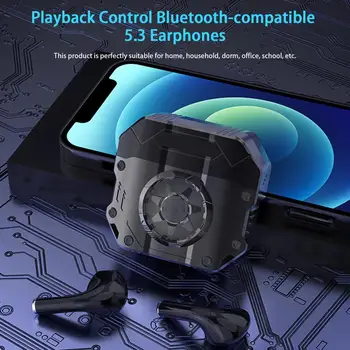 1 комплект беспроводных наушников с автоматическим управлением воспроизведением объемного звучания, совместимых с Bluetooth 5.3, наушники, аксессуары для телефонов. Изображение